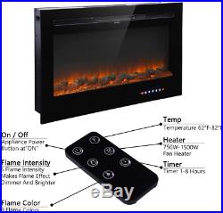 36 Recessed Mounted Electric Fireplace Insert With Touch Screen Control Panel R
