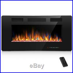 36 Ultra Thin Electric Fireplace Insert, Wall Mounted with Remote Control