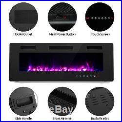 36 Ultra Thin Electric Fireplace Insert, Wall Mounted with Remote Control