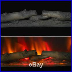 36'' Wall Electric Fireplace Insert Log Flame Remote Control Warm heater Safe