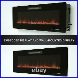 36 Wall Mounted Fireplace Recessed Insert Fireplace Heater with Remote Control