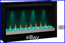 36 in. Built-in Electric Fireplace Insert Heater LED Flame Heating Remote Glass