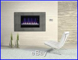 36 in. Built-in Electric Fireplace Insert Heater LED Flame Heating Remote Glass