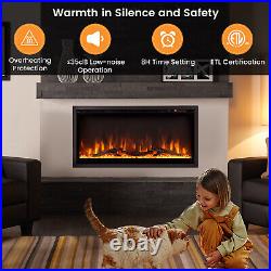 36 in Electric Fireplace Linear Heater Insert Wall Mounted with Remote Control