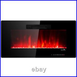 36 inch Recessed and Wall Mounted Electric Fireplace Insert with Realistic Flame