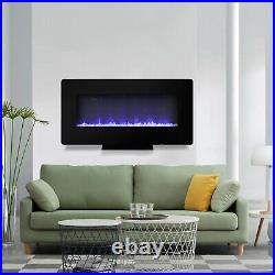 36in Electric Fireplace Recessed / Wall Mount Insert Heater Multicolor Flame US