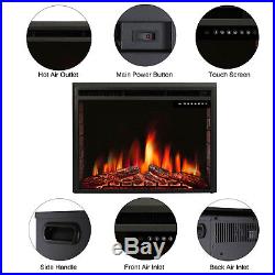 36inch Freestanding&Recessed Electric Fireplace Insert, Remote Control, 750W-1500W