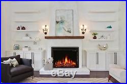 36inch Freestanding&Recessed Electric Fireplace Insert, Remote Control, 750W-1500W