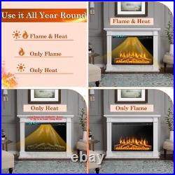 37 Electric Fireplace Insert Heater Log Flame Effect with Remote Control 1500W