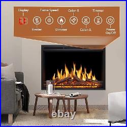 37 Electric Fireplace Insert Heaters Adjuatble Flame Color, 750/1500W, CA91761