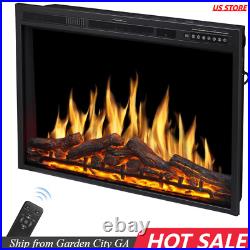 37 in Electric Fireplace, Insert, 750With1500W, Remote, Log Colors, Timer, GA31408