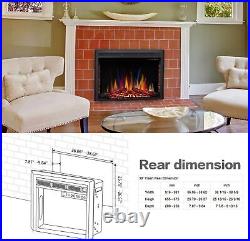 39Electric Fireplace Insert, Freestanding Recessed Electric Stove Heater, Remote