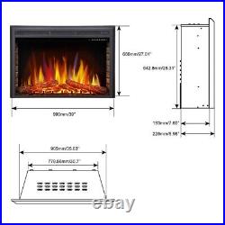 39 Electric Fireplace Insert, Recessed Electric Heater, Touch Screen, CA 91745