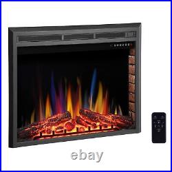 39 Electric Fireplace Insert Stove Heater Adjuatble Flame with Remote 750/1500W