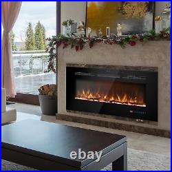 39 inches Electric Fireplace Inserts, Recessed and Wall Mounted Fireplace Hea