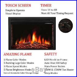 39inch Freestanding&Recessed Electric Fireplace Insert, Remote Control, 750W-1500W