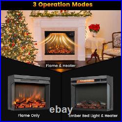 3-Sided Electric Fireplace Heater 23'' Built-in Infrared Quartz withRemote Control