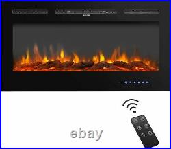40Electric Fireplace Recessed Insert Wall Mounted Free Standing Powerful Heater