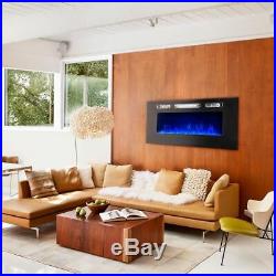 40 1500W Dual Insert / Wall Mount Electric Fireplace Heater Color Flame +Remote