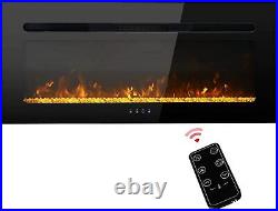 40'' 1500W Electric Fireplace Insert Wall Mounted Electric Heater Touch Screen