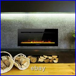 40'' Electric Fireplace Insert Electric Heater Wall Mounted Touch Screen 1500W