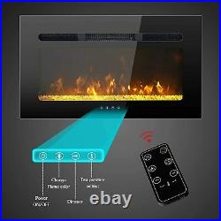 40'' Electric Fireplace Insert Wall Mounted Electric Heater Touch Screen 1500W