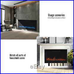 40 Electric Fireplace Recess Insert Wall Mount Heater 3D Flame Log Touch Screen
