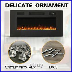 40 Electric Fireplace Recessed 4.72 Ultra-Thin Insert, 700With1400W, Low Noise