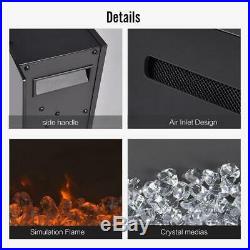 40 Electric Fireplace Recessed Insert Wall Mount Heater 3D Flame Log withRemote