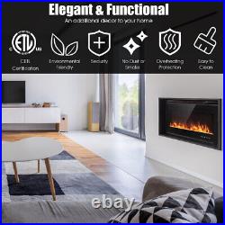 40 Electric Fireplace Recessed & Wall Mounted 750With1500W WithFlame Indoor Home