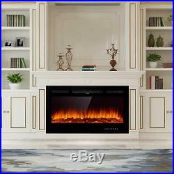40 Embedded Fireplace Electric Insert Heater Multi-Color Flames w Remote