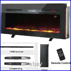 40 Inch Electric Fireplace Freestanding Wall Mounted Insert with Remote Control