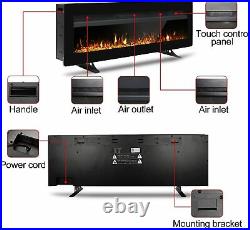 40 Inch Electric Fireplace Freestanding Wall Mounted Insert with Remote Control