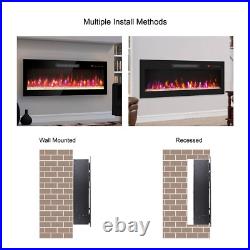 42''/50''/60''Electric Fireplace Recessed 3.8''Ultra Thin Insert &Remote Control