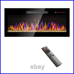 42''/50''/60''Electric Fireplace Recessed 3.8''Ultra Thin Insert &Remote Control