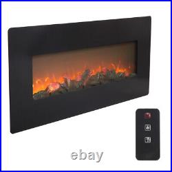 42'' Electric Fireplace Insert Wall Mounted Electric Heater Touch Screen 1400W