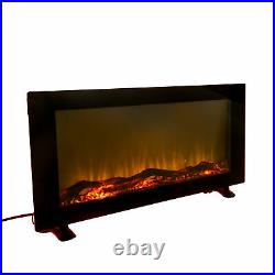 42 In Wall-Mounted Electronic Fireplace Insert Heater LED Flames with Backlight