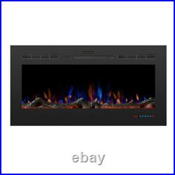 42'' Recessed LED Electric Fireplace Glass View 3 Log Flame Colors Insert Heater