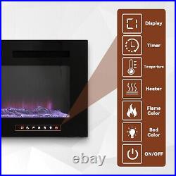 42 Wall Mounted Electric Fireplace withRemote Control, 12 Flame Levels