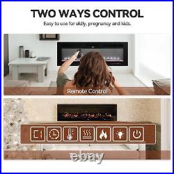 42 Wall Mounted Electric Fireplace withRemote Control, 12 Flame Levels