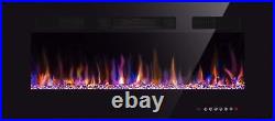 42'' Wall Mounted Recessed Electric Fireplace Insert, Touch Screen, Remote