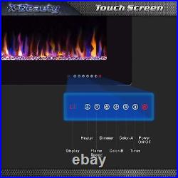 42'' Wall Mounted Recessed Electric Fireplace Insert, Touch Screen, Remote