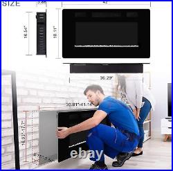 42'' Wall Mounted Recessed Electric Fireplace Insert, Touch Screen, Remote