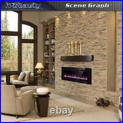 42'' Wall Mounted Recessed Electric Fireplace Insert, Touch Screen, Remote