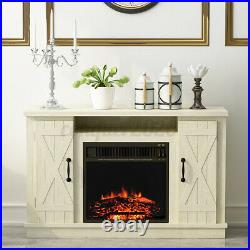 43 TV Stand 18Electric Fireplace Embedded Insert TV Console Table Storage