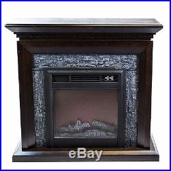 44 Electric 3d Flame Firebox Fireplace Embedded Insert Heater w cabinet