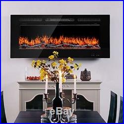 45 Electric Insert Heater Wall Mount Fireplace Led Flame Log with Remote Control