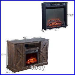 47 1400W Insert Electric Fireplace TV Stand Console Cabinet with Remote Control