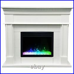 47.8-In. Shelby Electric Fireplace Mantel with Enhanced, Deep Crystal Insert