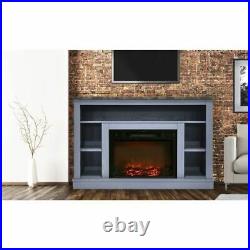 47 Electric Fireplace with Charred Log Insert and A/V Storage Mantel